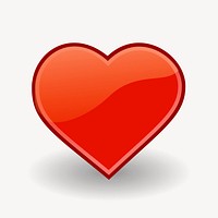 Red heart clipart illustration vector. Free public domain CC0 image.