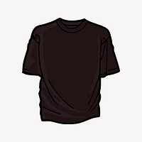Black t-shirt clipart, apparel illustration vector. Free public domain CC0 image.
