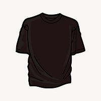 Black t-shirt clipart, apparel illustration psd. Free public domain CC0 image.