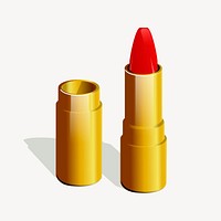 Red lipstick clipart, cosmetic illustration vector. Free public domain CC0 image.