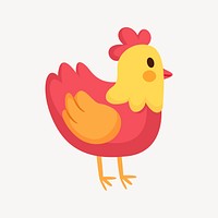 Chicken clipart, animal illustration vector. Free public domain CC0 image.