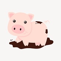 Pig clipart, animal illustration vector. Free public domain CC0 image.