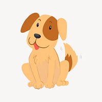 Sitting dog clipart, animal illustration vector. Free public domain CC0 image.