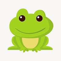 Cute frog clipart, animal illustration vector. Free public domain CC0 image.