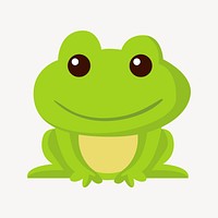 Cute frog illustration. Free public domain CC0 image.