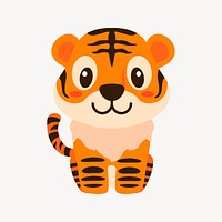 Tiger clipart, animal illustration vector. Free public domain CC0 image.