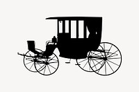 Silhouette stagecoach clipart, antique transportation illustration vector. Free public domain CC0 image.