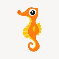 Orange seahorse clipart, animal illustration vector. Free public domain CC0 image.