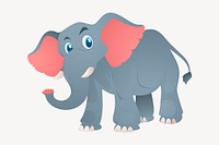 Cartoon elephant illustration. Free public domain CC0 image.