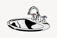Wash basin clipart, bathroom essential illustration vector. Free public domain CC0 image.