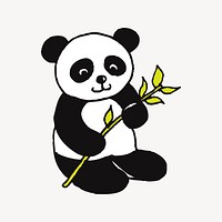 Panda clipart, animal illustration vector. Free public domain CC0 image.