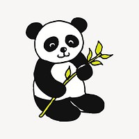 Panda clipart, animal illustration psd. Free public domain CC0 image.