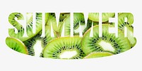 Summer word, kiwi fruit design typography