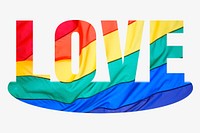 Love word, lgbtq pride design typography