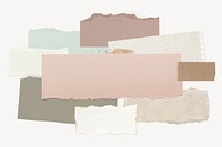 Blank scrap papers collage element psd 