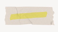 Yellow marker washi tape, ripped paper design psd