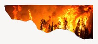 Forest fire border, collage element psd