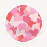 Pink heart pattern badge, Valentine's celebration image