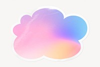 Pink holographic cloud badge, aesthetic color image