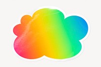 Rainbow gradient cloud badge, LGBTQ pride flag