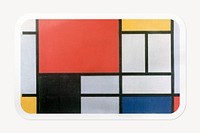 Piet Mondrian's abstract pattern rectangle badge,  famous artwork remixed by rawpixel