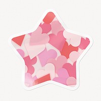 Pink heart pattern star badge, Valentine's celebration image