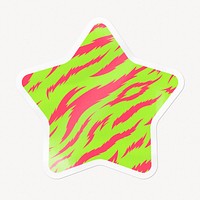 Tiger stripes pattern star badge, pink animal prints image