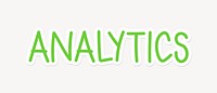 Analytics word, cute green typography