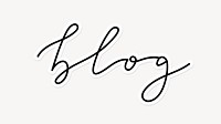 Blog word, doodle typography, black & white design