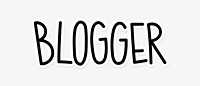 Blogger word, doodle typography, black & white design