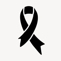 Mourning symbol, black  illustration, off white design