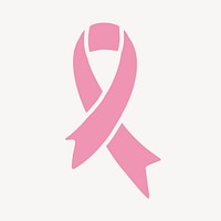 Cancer ribbon collage element, pink design psd