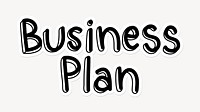 Business plan word, doodle typography, black & white design
