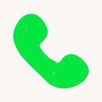 Telephone icon collage element, green design vector