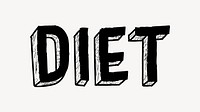 Diet word, doodle typography, black & white design