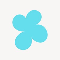 Flower icon, blue illustration, off white design psd