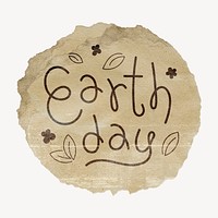 Earth day word, torn craft paper typography