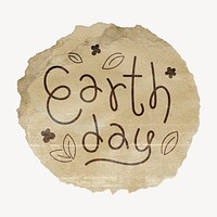 Earth day word, torn craft paper typography psd