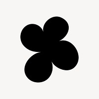 Flower icon, black illustration, off white design vector