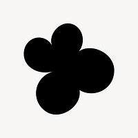 Flower icon, black  illustration, off white  design