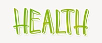 Health word, cute green typography