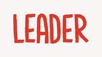 Leader word, red doodle typography