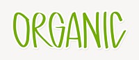 Organic word, cute green typography