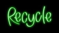 Recycle word, neon typography psd