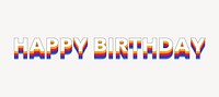 Happy Birthday word typography, layered retro font