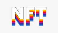 NFT word typography, layered retro font