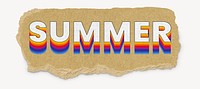 Summer word, ripped paper typography