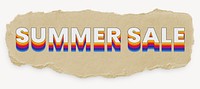 Summer sale word, ripped paper typography