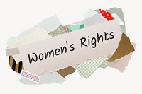 Women's Rights word, aesthetic paper collage typography