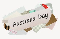 Australia Day word, aesthetic paper collage typography